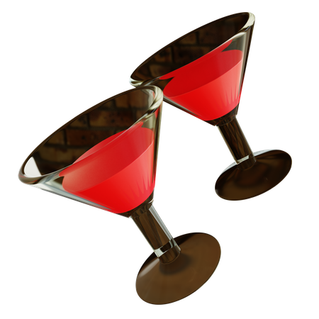 Wine Glasses  3D Icon