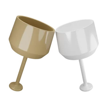 Wine glasses  3D Illustration