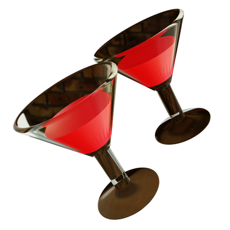 Wine Glasses 3D Icon