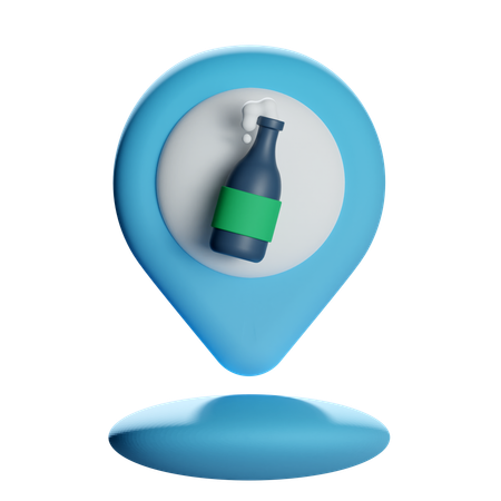 Épingle de localisation du vin  3D Icon