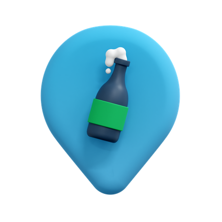 Wine Location Pin  3D Icon