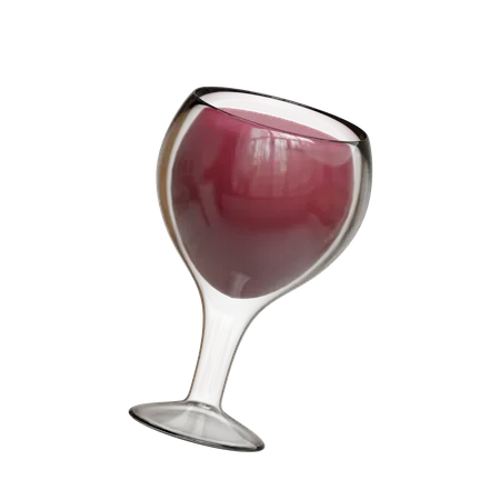 Wine Red Glass 3D Icon