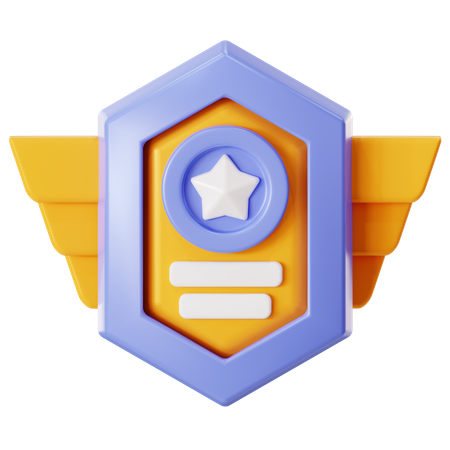 Wing Badge  3D Icon