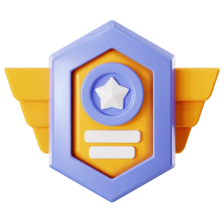 Wing Badge  3D Icon