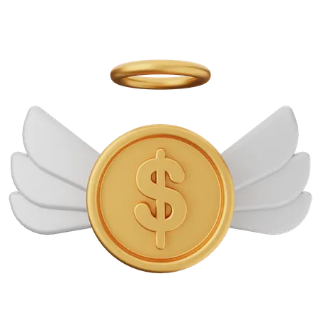 Wing Coin Dollar  3D Icon