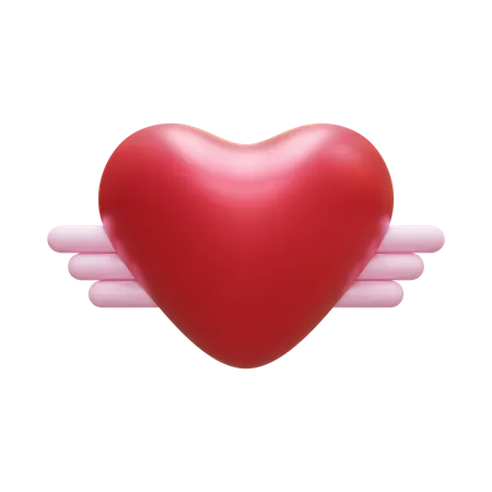Wing Heart 3D Icon