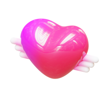 Wing Heart  3D Icon