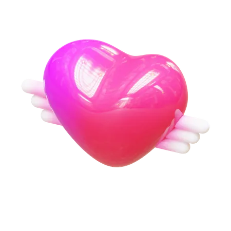 Wing Heart  3D Icon