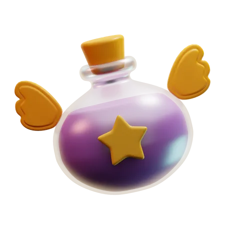 Winged Potion Bottle  3D Icon