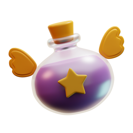Winged Potion Bottle 3D Icon