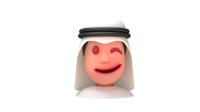 Wink Arab Man  3D Emoji