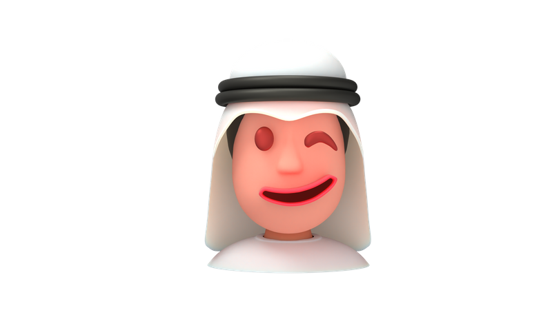 Wink Arab Man  3D Icon