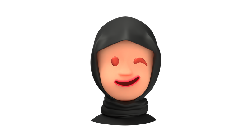 Wink Arab Woman emoji  3D Icon