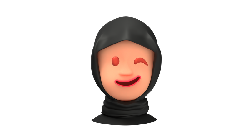 Wink Arab Woman emoji 3D Illustration