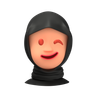 wink arab woman emoji 3d