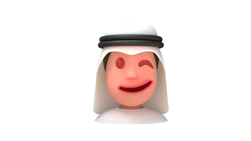 Piscadela homem árabe  3D Emoji