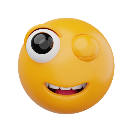 Wink Face  3D Icon