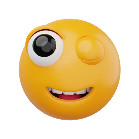 Wink Face  3D Icon