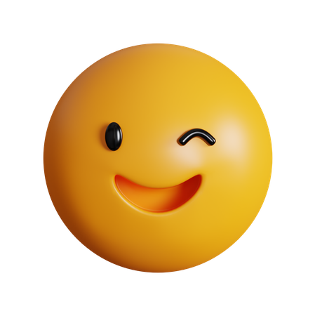 Wink Face  3D Icon
