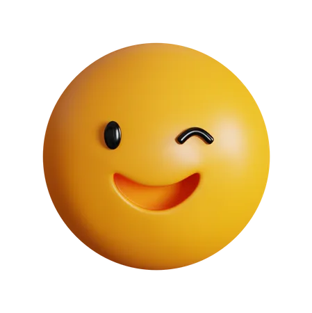 Wink Face  3D Icon