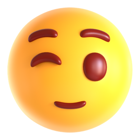 Wink Face Emoji  3D Icon