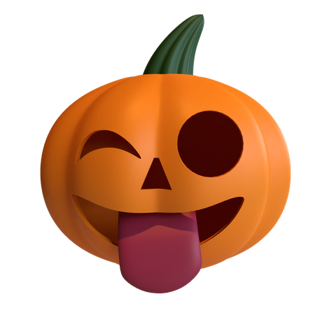 Wink Pumpkin  3D Icon