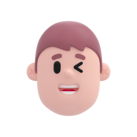 Winking Boy  3D Icon