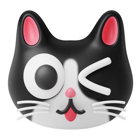 Winking Cat  3D Icon