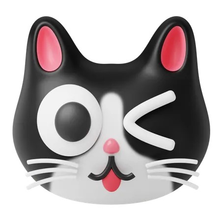 Winking Cat  3D Icon