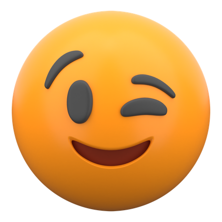 Winking Face  3D Icon
