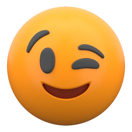Winking Face  3D Icon