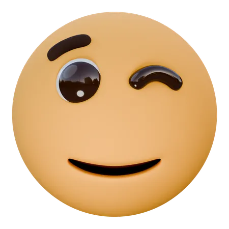 Winking Face  3D Icon