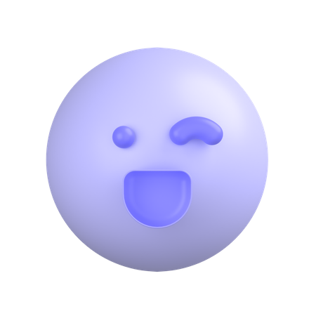 Winking-face 3D Icon