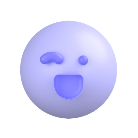 Winking-face 3D Icon