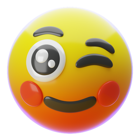 WINKING FACE EMOJI  3D Icon