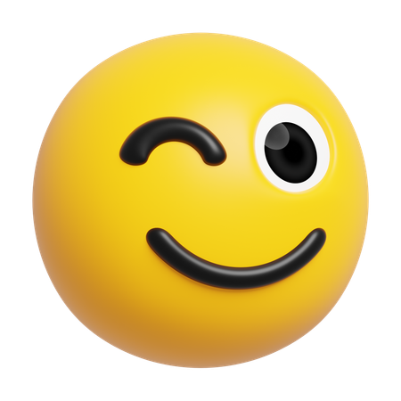 Winking Face Emoji  3D Icon
