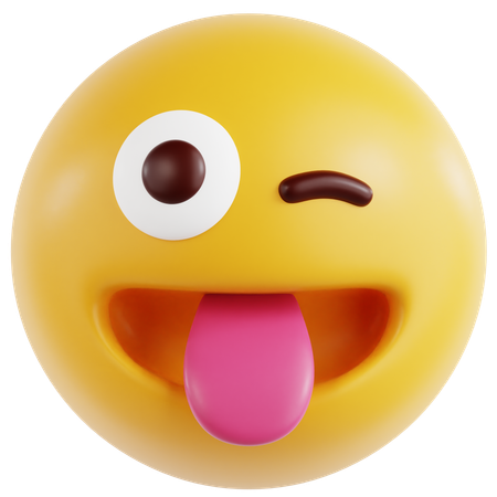 Winking Face With Stuck Out Tongue  3D Icon