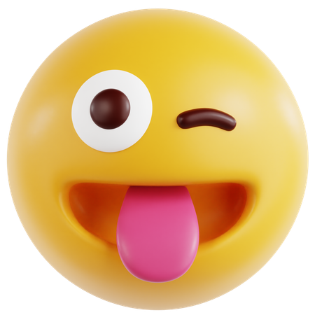 Winking Face With Stuck Out Tongue  3D Icon