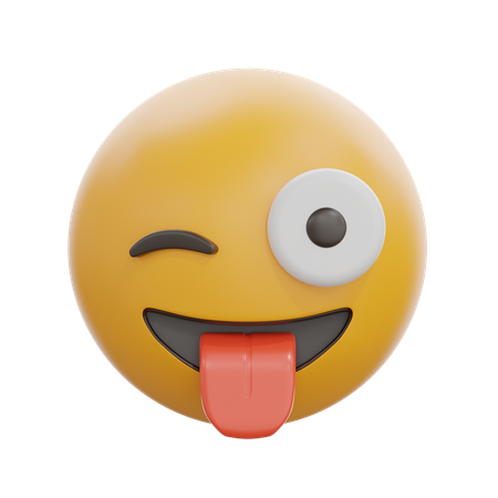 Winking Face With Tongue  3D Icon