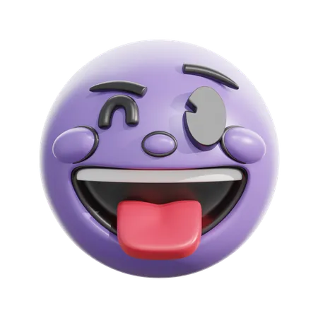 Winking face with tongue  3D Icon