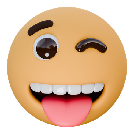 Winking face with tongue  3D Icon