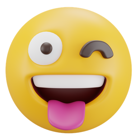 Winking Face with Tongue  3D Icon