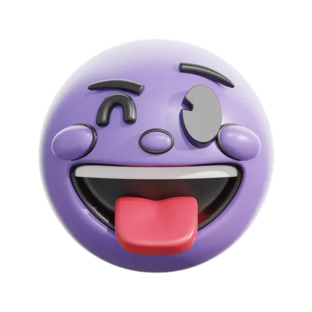 Winking face with tongue  3D Icon