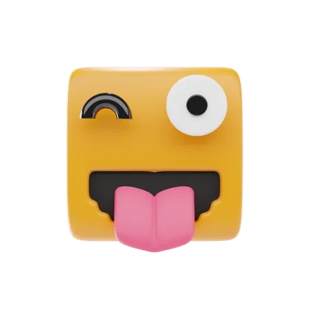 Winking Face With Tongue  3D Icon