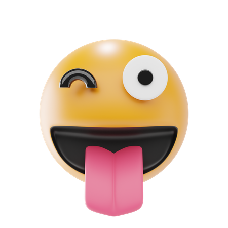 Winking Face With Tongue  3D Icon