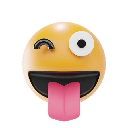 Winking Face With Tongue  3D Icon