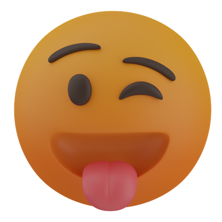 Winking Face with Tongue  3D Icon