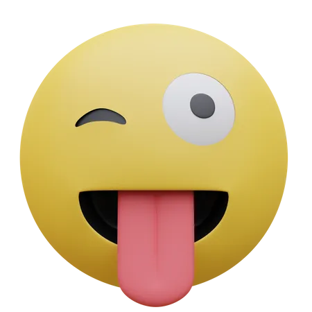 Winking Face With Tongue  3D Icon