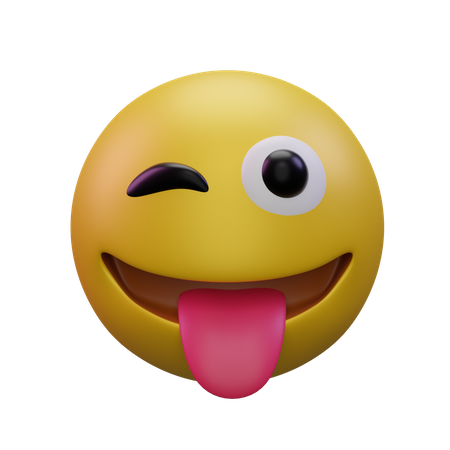 Winking Face With Tongue  3D Icon