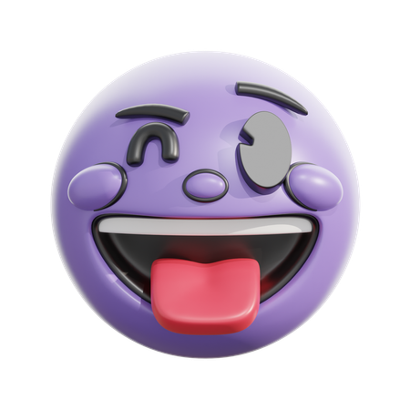 Winking face with tongue  3D Icon